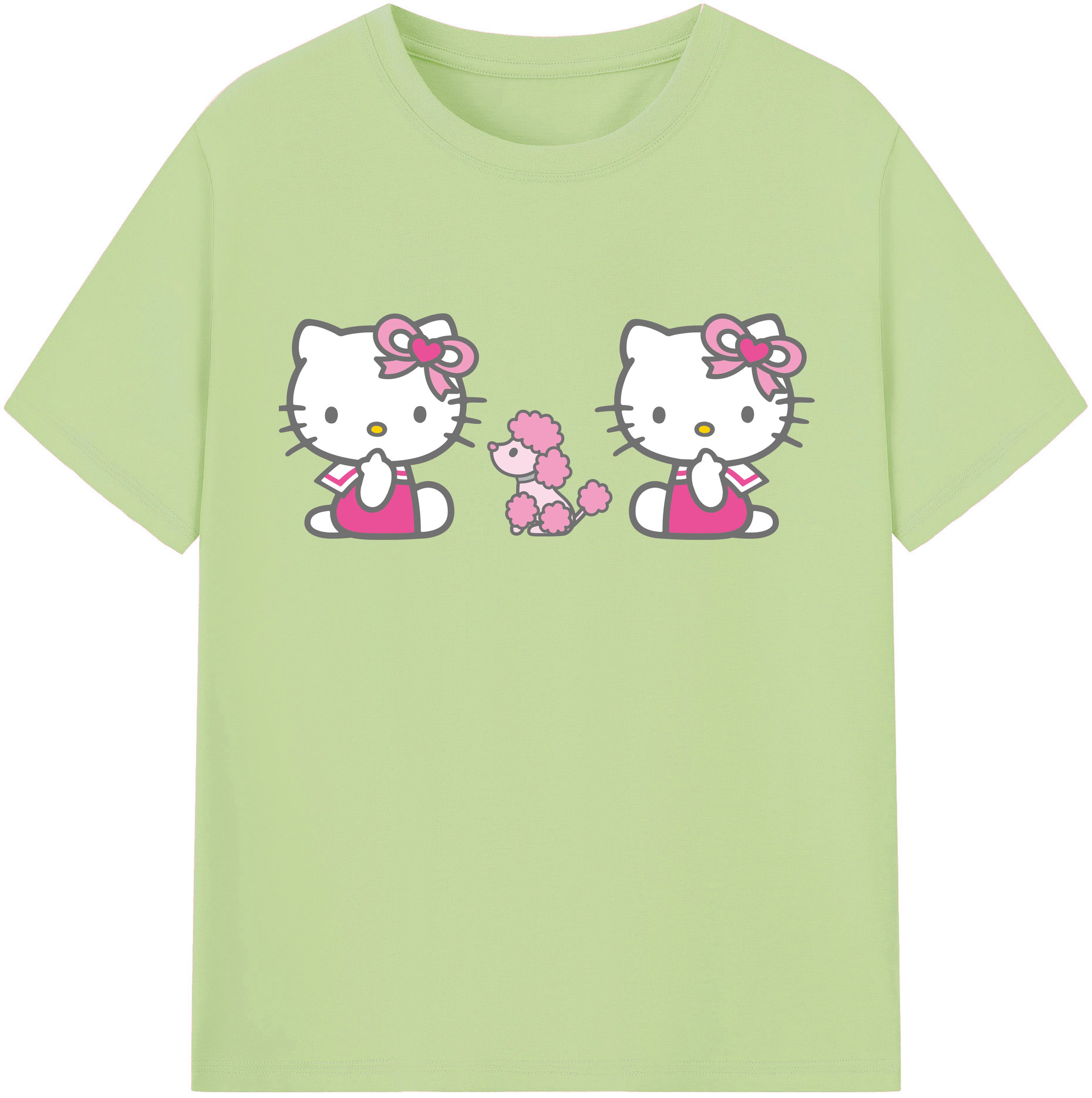 （画像用） Hello Kitty ハローキティ 綿100％半袖Tシャツ（フロントプリント）